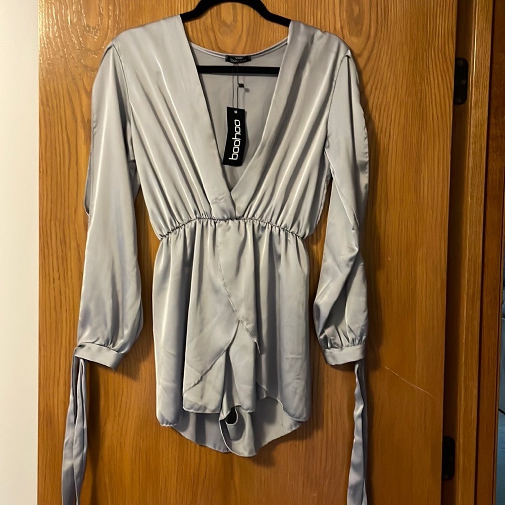 BooHoo Satin play suit